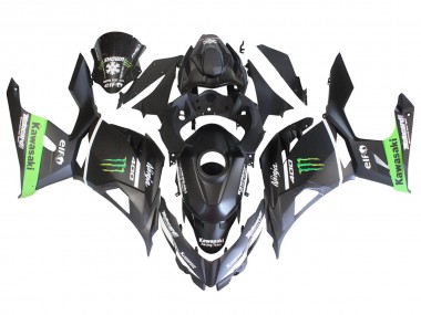 Wholesale 2018-2024 Kawasaki EX400 Motorcycle Fairings - Matte Black Green Monster Showr Snow Canada