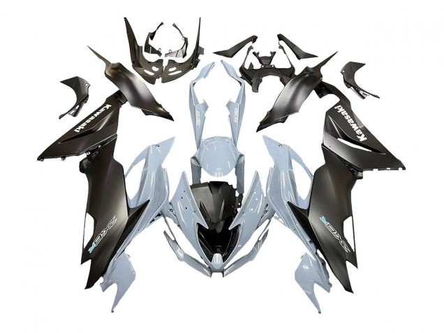 2019-2022 Kawasaki ZX6R Motorcycle Fairings - Grey Matte Black Canada