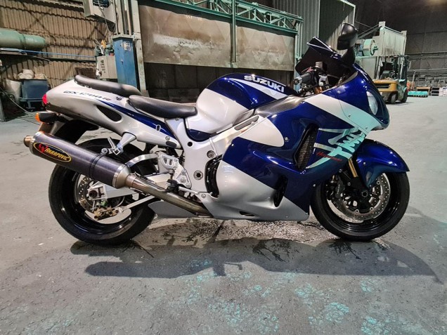 1996-2007 Suzuki GSXR 1300 Hayabusa Motorcycle Fairings - Blue White Canada