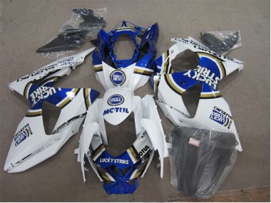 Wholesale 2009-2016 Suzuki GSXR 1000 Motorcycle Fairings - White Blue Lucky Strike Motul Canada