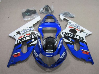 Wholesale 2001-2003 Suzuki GSXR 600 Motorcycle Fairings - White Blue Black Motul Canada