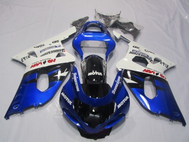 Wholesale 2001-2003 Suzuki GSXR 600 Motorcycle Fairings - White Blue Glossy Black Motul Canada