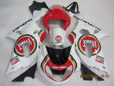 Wholesale 2001-2003 Suzuki GSXR 600 Motorcycle Fairings - White Red Lucky Strike Canada