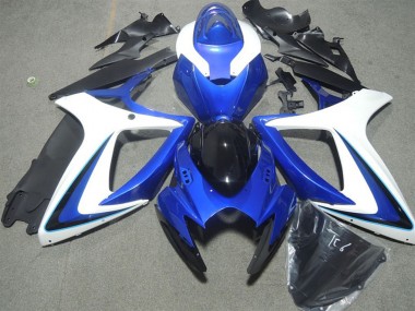 Wholesale 2006-2007 Suzuki GSXR 600 Motorcycle Fairings - White Blue Glossy Black Canada