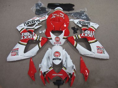 Wholesale 2006-2007 Suzuki GSXR 600 Motorcycle Fairings - White Red Lucky Strike Motul Canada