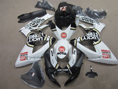 Wholesale 2006-2007 Suzuki GSXR 600 Motorcycle Fairings - White Black Red Lucky Strike Motul Canada