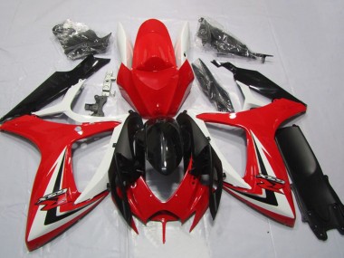 Wholesale 2006-2007 Suzuki GSXR 600 Motorcycle Fairings - White Red Glossy Black Stripe Canada