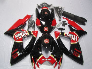 Wholesale 2006-2007 Suzuki GSXR 600 Motorcycle Fairings - Glossy Black Red White Lucky Strike Motul Canada