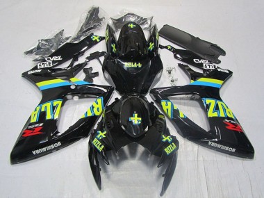 Wholesale 2006-2007 Suzuki GSXR 600 Motorcycle Fairings - Glossy Black Yellow Rizla Red Canada