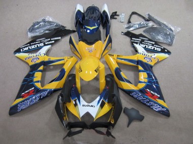 Wholesale 2008-2010 Suzuki GSXR 600 Motorcycle Fairings - White Yellow Blue Alstare Corona Extra Canada