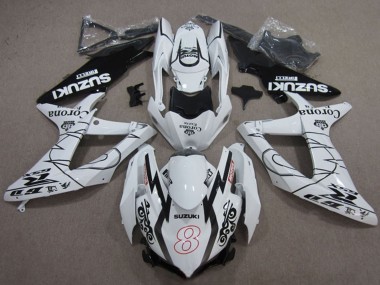 Wholesale 2008-2010 Suzuki GSXR 600 Motorcycle Fairings - White Black Corona Extra Motul 8 Canada