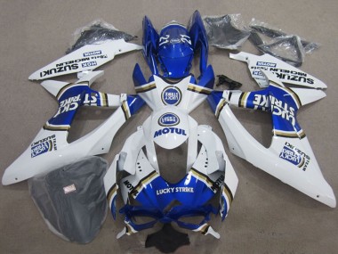 Wholesale 2008-2010 Suzuki GSXR 600 Motorcycle Fairings - White Blue Lucky Strike Motul Canada