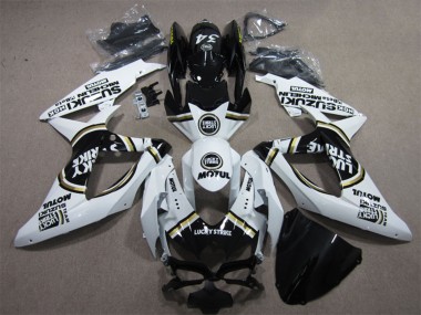 Wholesale 2008-2010 Suzuki GSXR 600 Motorcycle Fairings - White Black Motul Lucky Strike Canada