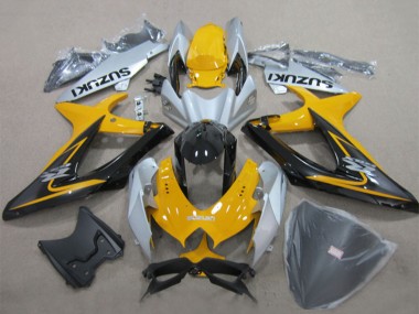 Wholesale 2008-2010 Suzuki GSXR 600 Motorcycle Fairings - Yellow Silver Glossy Black Canada