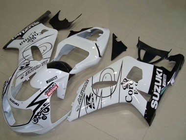 Wholesale 2001-2003 Suzuki GSXR 750 Motorcycle Fairings - White Black Alstare Corona Extra Motul Canada