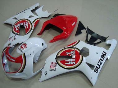 Wholesale 2001-2003 Suzuki GSXR 750 Motorcycle Fairings - White Red Lucky Strike Canada