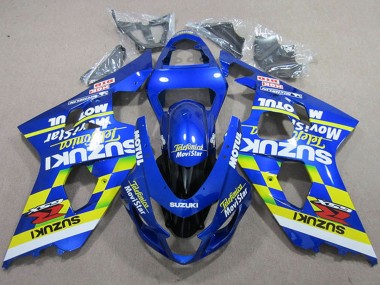 Wholesale 2004-2005 Suzuki GSXR 750 Motorcycle Fairings - Blue Neon Yellow Telefonica MoviStar Motul Canada