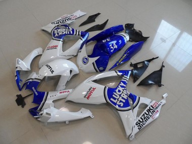 Wholesale 2006-2007 Suzuki GSXR 750 Motorcycle Fairings - White Blue Lucky Strike Motul 34 Canada