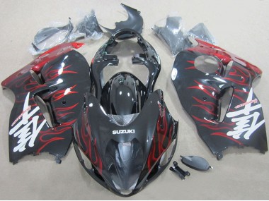 Wholesale 1996-2007 Suzuki GSXR 1300 Hayabusa Motorcycle Fairings - Black Red Flame Canada