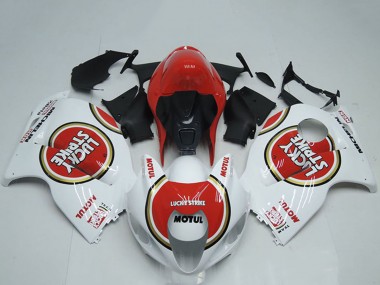 Wholesale 1996-2007 Suzuki GSXR 1300 Hayabusa Motorcycle Fairings - White Red Lucky Strike Motul Canada