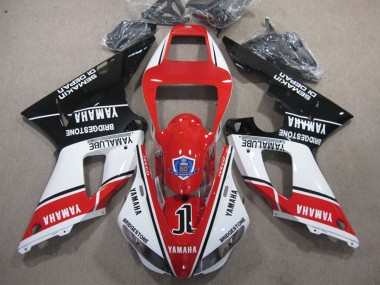 Wholesale 1998-1999 Yamaha YZF R1 Motorcycle Fairings - White Red Glossy Black Yamalube 50 Canada