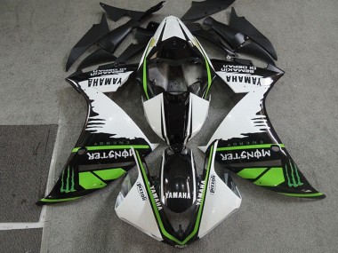 Wholesale 2009-2011 Yamaha YZF R1 Motorcycle Fairings - White Black Green Monster Semakin Didepan Canada