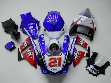 Wholesale 2015-2019 Yamaha YZF R1 Motorcycle Fairings - White Blue Red Black Green Monster 21 Canada