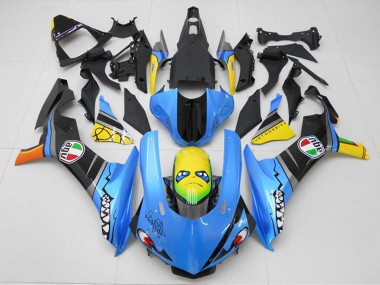 Wholesale 2015-2019 Yamaha YZF R1 Motorcycle Fairing Kits - Blue Yellow Shark Canada