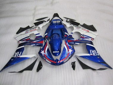 Wholesale 2003-2004 Yamaha YZF R6 Motorcycle Fairings - White Blue Red Motul Fiat Canada