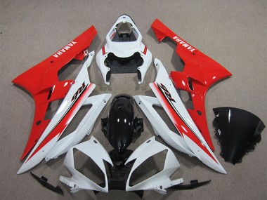 Wholesale 2006-2007 Yamaha YZF R6 Motorcycle Fairing - White Red Glossy Black Canada