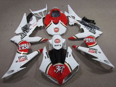 Wholesale 2008-2016 Yamaha YZF R6 Motorcycle Fairings - White Red Lucky Strike Canada