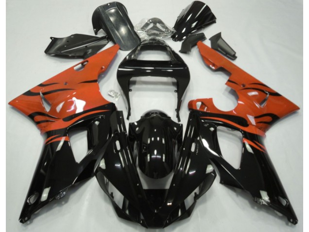 00-01 Black Flame & Orange R1 Fairings