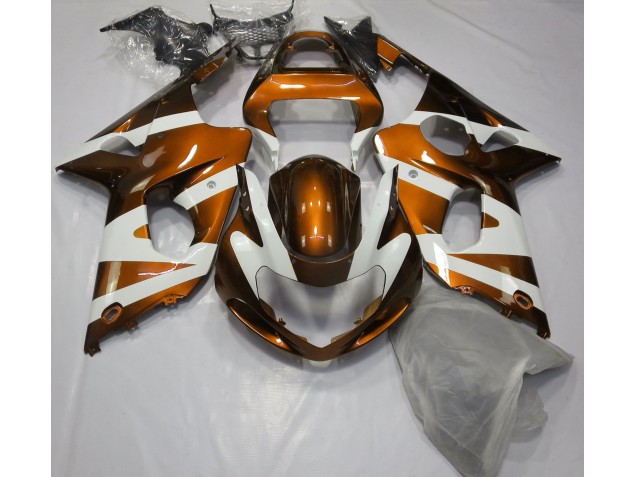 00-02 Gloss Orange & White GSXR 1000 Fairings