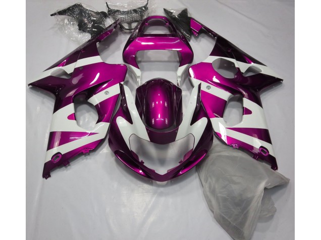 00-02 Gloss Pink & White GSXR 1000 Fairings