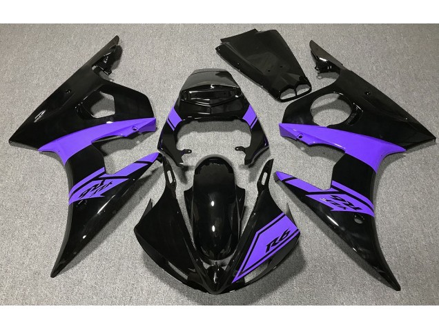 03-04 Gloss Black and Purple R6 Fairings