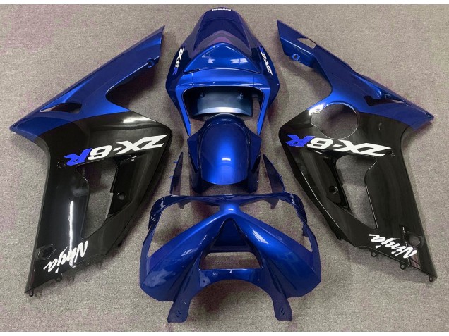 03-04 Gloss Blue and Black ZX6R Fairings