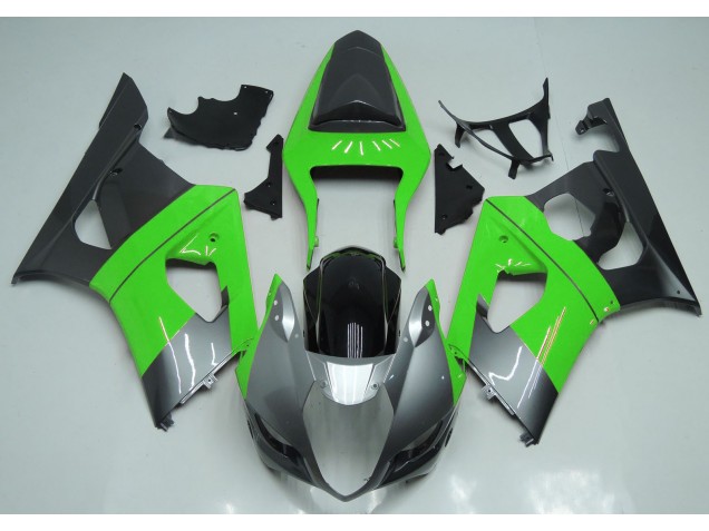 03-04 Green Silver and Black GSXR 1000 Fairings