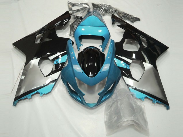 04-05 Light Blue Silver and Black GSXR 600-750 Fairings