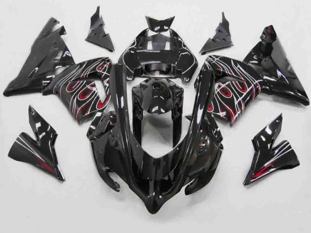 04-05 Red Black Flame ZX10R Fairings