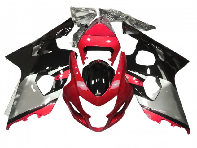 04-05 Red Silver and Black GSXR 600-750 Fairings