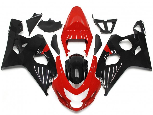 04-05 Red and Gloss Black Style GSXR 600-750 Fairings