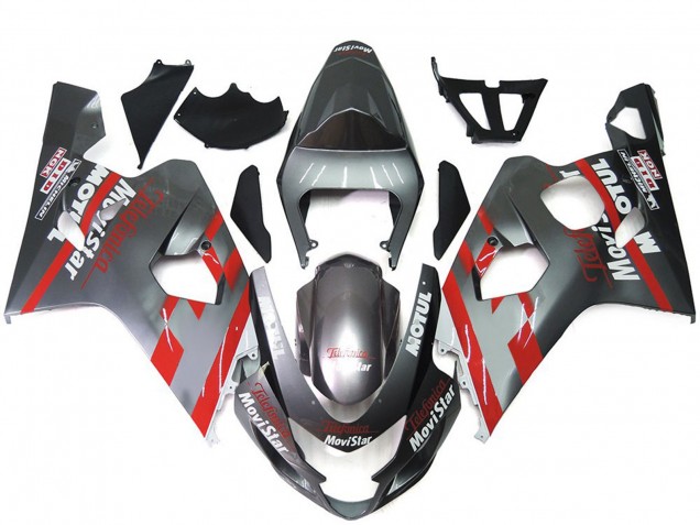 04-05 Silver and Red MoviStar GSXR 600-750 Fairings
