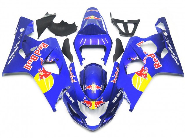 04-05 Vibrant Blue Red Bull Style GSXR 600-750 Fairings