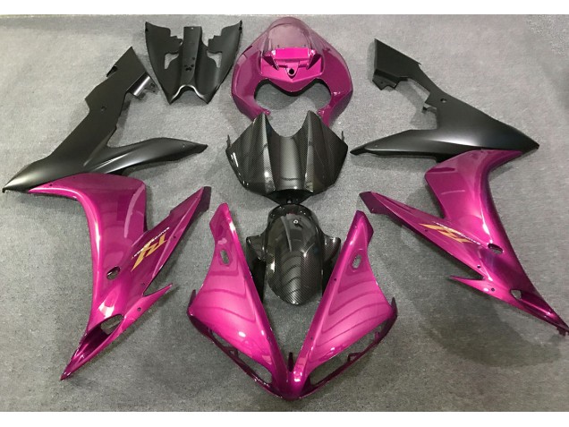 04-06 Hot Pink and Carbon Fiber Style R1 Fairings