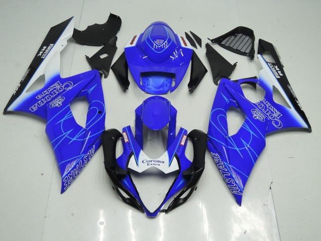 05-06 Blue and White Corona GSXR 1000 Fairings