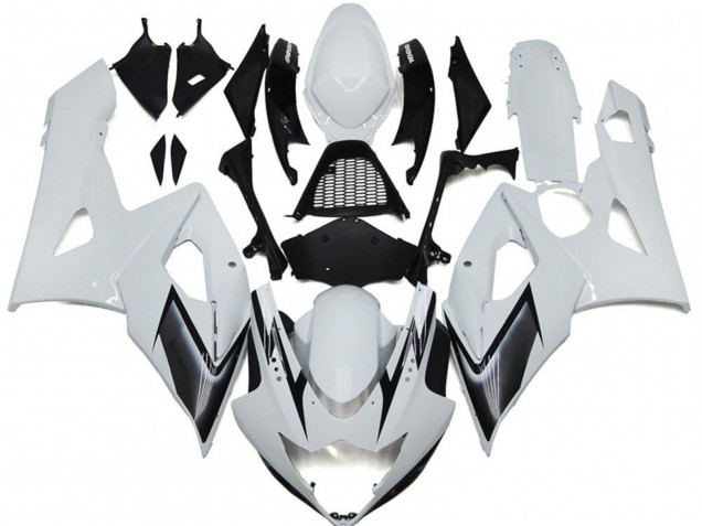 05-06 Gloss White Style with Silver Hints GSXR 1000 Fairings