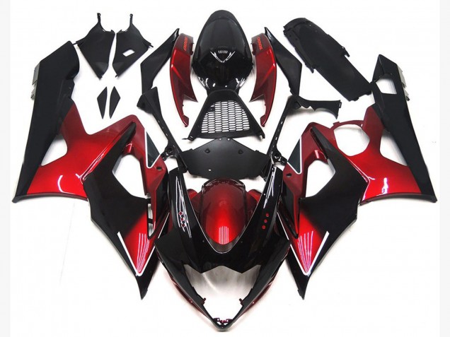 05-06 Maroon red and Gloss Black GSXR 1000 Fairings