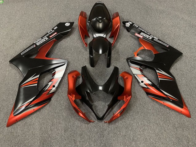 05-06 Matte Black and Orange GSXR 1000 Fairings