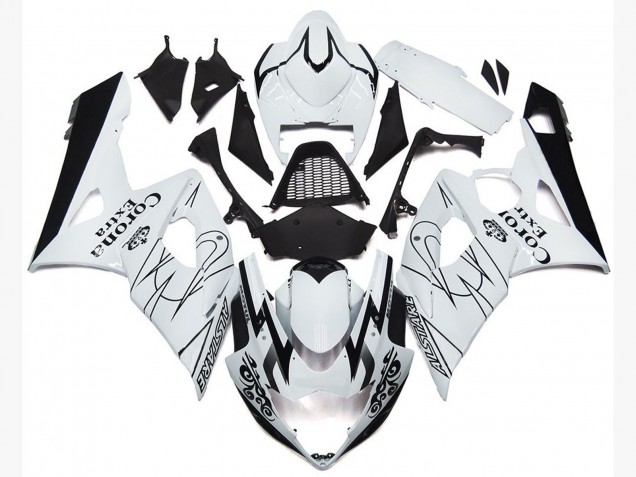 05-06 OEM White Corona Style GSXR 1000 Fairings
