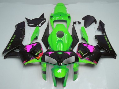 05-06 Pink Splatter on Green CBR600RR Fairings